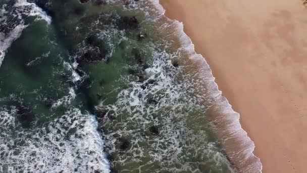Ondas Oceânicas Quebrando Uma Praia — Vídeo de Stock