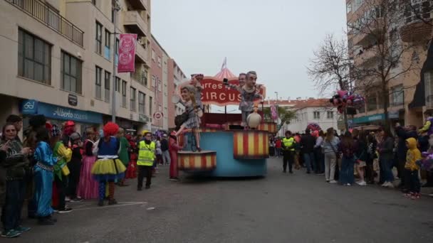Torres Vedras Portugalsko Února2023 Torres Vedras Karnevalu 2023 Nejportugalštější Karnevalu — Stock video