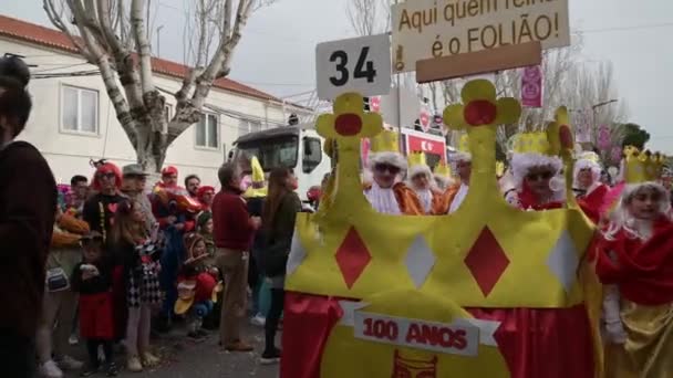 Torres Vedras Portugal Fevereiro 2023 Carnaval Torres Vedras 2023 Carnaval — Vídeo de Stock
