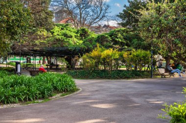 Lizbon, Portekiz. 13 Mart 2023. Principe 'nin manzarası Lizbon şehir merkezinde gerçek bahçe 