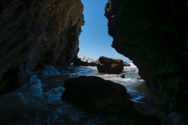 Veduta Della Spiaggia Samouqueiro Nella Costa Alentejo Portogallo — Foto Stock