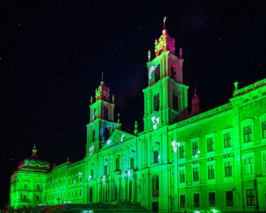 Mafra, Portugal. 21 December 2024. view of the Mafra national palace in Mafra, Portugal. clipart