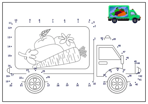 Juego Puzzle Educativo Para Niños Juego Números Automóvil Página Para — Vector de stock