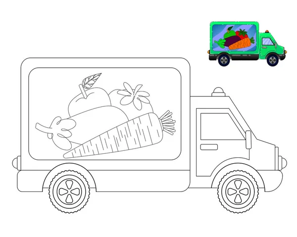 Coloriages Page Image Transport Véhicule Pour Enfants Livre Colorier Pour — Image vectorielle