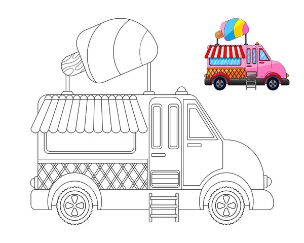 Páginas Para Colorear Página Imagen Transporte Vehículo Para Niños Libro — Vector de stock