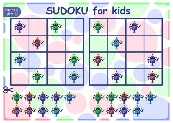 Sudoku Para Crianças Jogo Lógica Simples Corte Cola Ilustração Vetorial  imagem vetorial de olyaruta.yandex.ru© 380307792