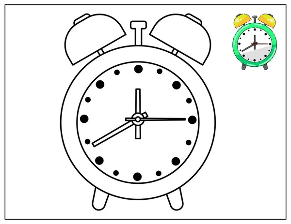 Juego Niños Libro Para Colorear Juegos Para Niños Reloj — Archivo Imágenes Vectoriales