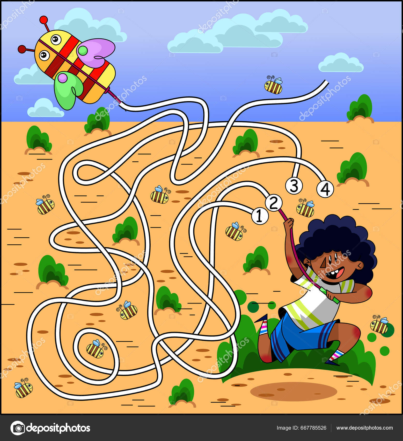 Jogo Educativo Das Crianças Puzzle Infantil Labirinto Infantil Personagens  Desenhos imagem vetorial de sycikovao© 667785526