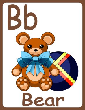 Çocuklar için ABC kartları. Mektup çalışma seti, yiyecek, hayvan ve peri masalı karakterli İngiliz alfabesi. Çizgi roman..