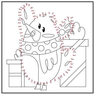  Çocukların eğitici oyunu. Mantık oyunu. Noktaları sayılara göre birleştir. El yazısı eğitimi. Boyama kitabı. Yeni yıl. Noel zamanı. kırmızı kuş