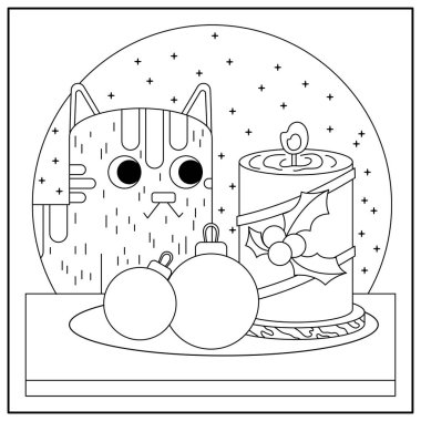 Çocukların eğitici oyunu. Görevler. Boyama kitabı. Yeni yıl. Noel zamanı. mum