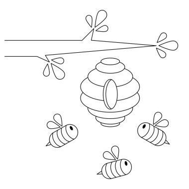  Çocukların eğitici oyunu. Görevler. Boyama kitabı. Kovan ve arılar