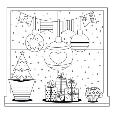 Çocukların eğitici oyunu. Görevler. Boyama kitabı. Yeni yıl. Noel zamanı. Noel baloları