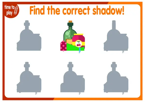 促进儿童发展的任务 逻辑问题 找到正确的影子 工具包 图库插图