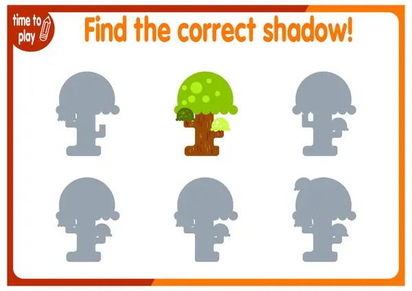 促进儿童发展的任务 逻辑问题 找到正确的影子 图库矢量图片