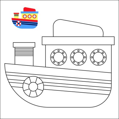  Çocukların eğitici oyunu. Mantıklı sorunlar. Boyama kitabı. gemiler, kamyonlar.