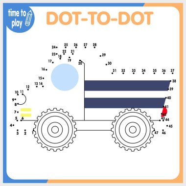 Çocukların eğitici oyunu. Mantık oyunu. El yazısı eğitimi. Noktaları birleştir. Kamyonlar, arabalar, gemiler
