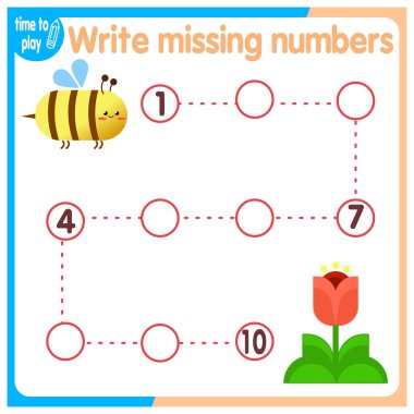 Bir çocuk matematik oyununun vektör illüstrasyonunu sayabilirim. Matematiksel örnek: sırayla sayma.