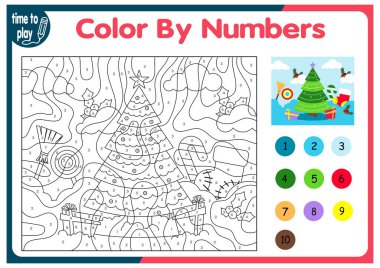 Çocukların eğitici görevleri, oyunlar. Bulmaca. Sayılara göre boyama. Noel ağacı. Noel baloları. Penguen. geyik.