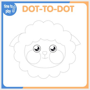  Noktadan noktaya. Noktaları birleştir. Çocuklar için oyun. Vektör çizimi. Komik hayvanlar.