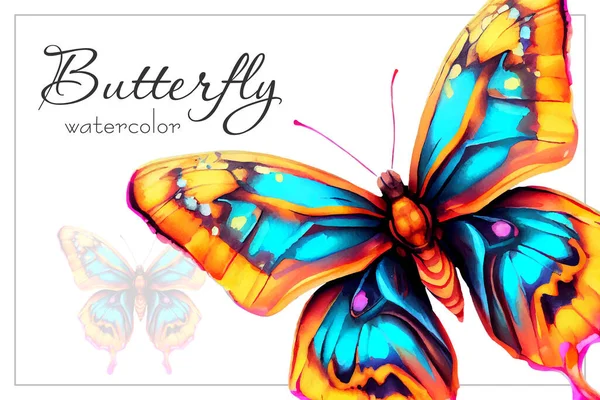 Mariposa Viva Estilo Acuarela Ilustración Vectorial — Vector de stock