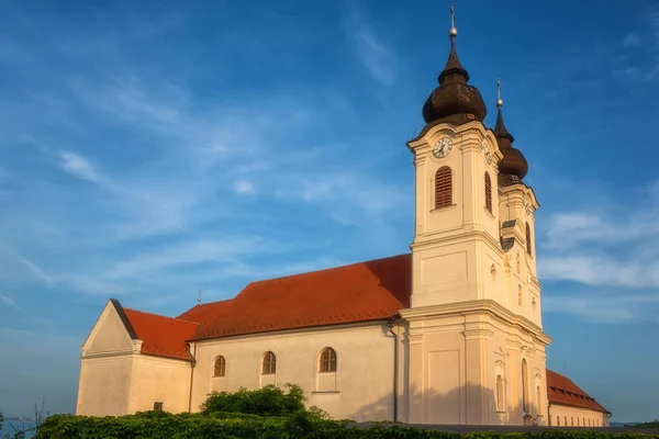 Stock image Tihany Abbey, scenic view of the Benedictine monastery, famous architectural landmark over the Balaton lake, outdoor travel and religious background, Veszprem region, Hungary