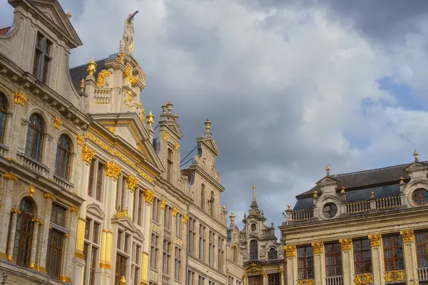 stock image Grand-Place (Grote Markt), Brussels central square, Belgium. Stunning Baroque guildhalls of the former Guilds of Brussels, architectural landmark, scenic view of the historic buildings
