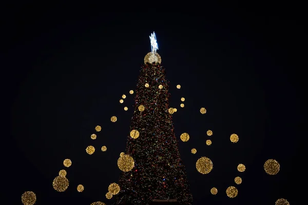 Kiev Ucrânia 2022 Árvore Natal Principal Ucrânia Praça Santa Sofia — Fotografia de Stock
