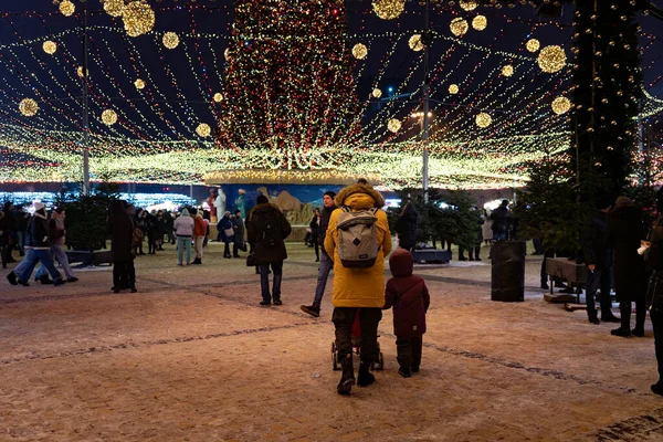 Kiev Oekraïne 2022 Belangrijkste Kerstboom Van Oekraïne Het Plein Sophia — Stockfoto