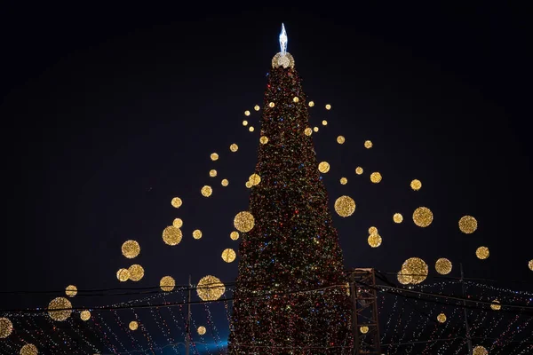 Київ Україна 2022 Основне Різдвяне Дерево України Площі Святої Софії — стокове фото