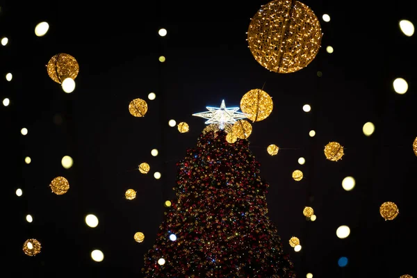 Kyiv Ukraine 2022 2022年乌克兰在基辅圣索菲亚广场的主要圣诞树 — 图库照片