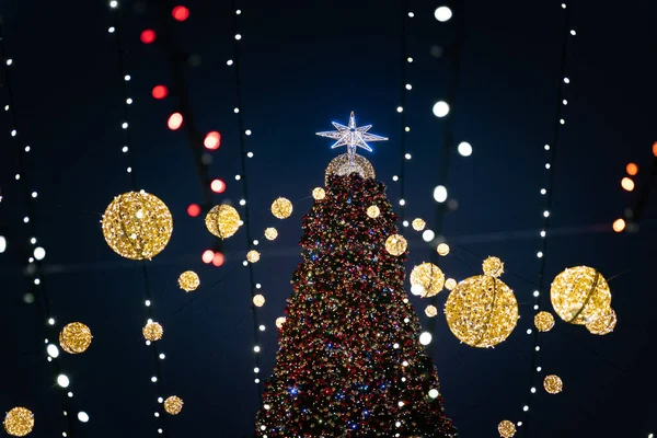 キエフウクライナ 2022 2022年にキエフの聖ソフィア広場にウクライナの主なクリスマスツリー — ストック写真