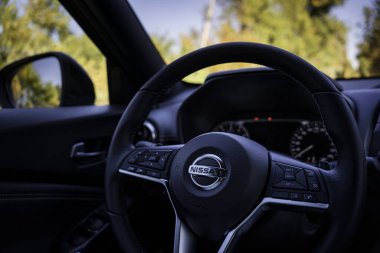 Kyiv, Ukraine : New Nissan Juke 2022 year in Burgundy color