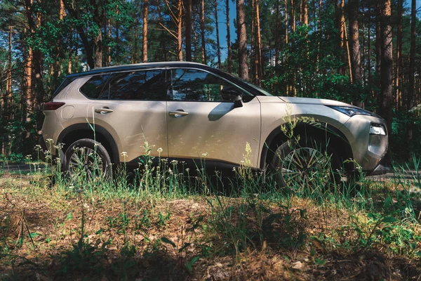 2023 Kiev Ucrania Nuevo Nissan Trail Connecta Color Beige Con —  Fotos de Stock
