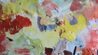 Abstract Art Color Effects on Acrylic Painting Palette swip Mixing in Surface