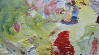 Abstract Art Color Effects on Acrylic Painting Palette swip Mixing in Surface