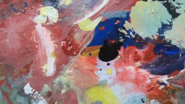 Abstract Art Color Effects on Acrylic Painting Palette swip Mixing in Surface