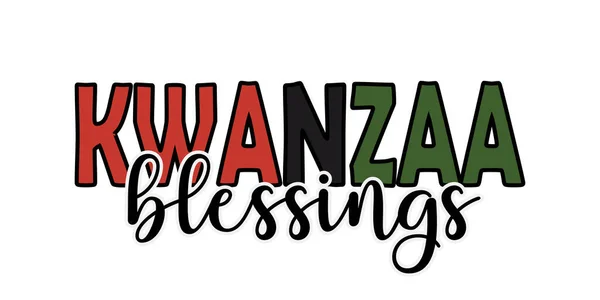 Kwanzaa Ευλογίες Σύγχρονη Μοντέρνα Καλλιγραφία Σενάριο Happy Kwanzaa Τυπογραφία Για — Διανυσματικό Αρχείο