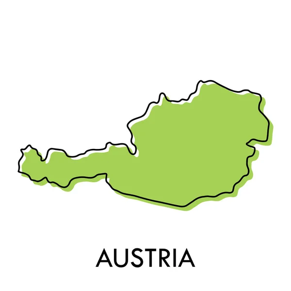 Карта Австрии Простая Нарисованная Вручную Стилизованная Концепция Черной Контурной Картой — стоковый вектор
