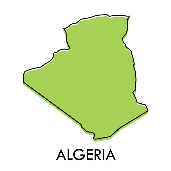 Carte Algérie Concept Stylisé Simple Dessiné Main Avec Croquis Contour — Image vectorielle