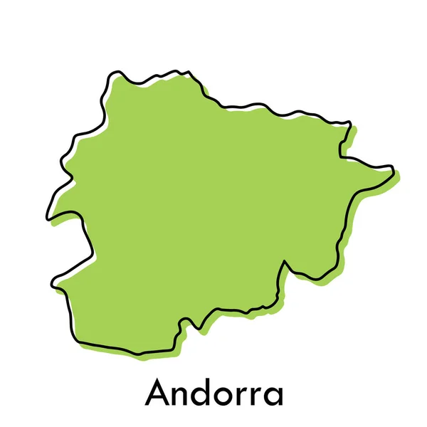Andorra Map Simple Hand Drawn Stylized Concept Sketch Black Line — Stock Vector