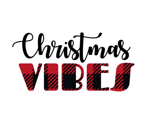 Letras Modernas Retro Moda Vibrações Natal Com Ornamento Clássico Buffalo —  Vetores de Stock