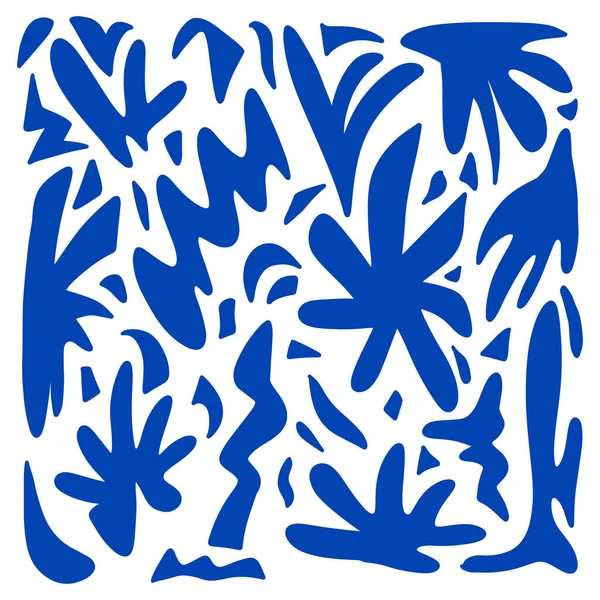Matisse Inspirierte Geometrische Und Organische Formen Gesetzt Verschiedene Doodles Modernen — Stockvektor