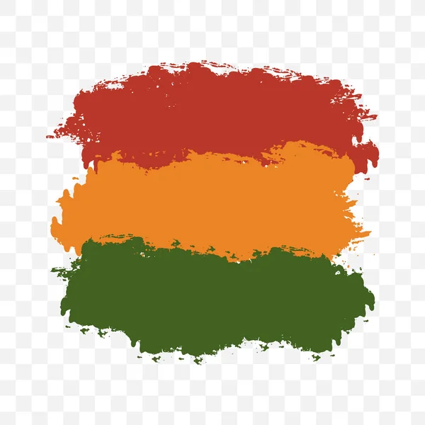 Ручная Кисть Художественный Гранж Текстурированный Панафриканский Флаг Красные Желтые Зеленые — стоковый вектор