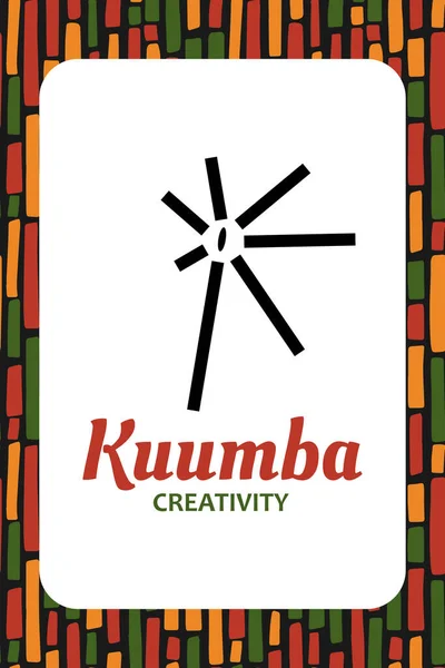 Sete Princípios Cartão Kwanzaa Símbolo Kuumba Significa Criatividade Sexto Dia —  Vetores de Stock