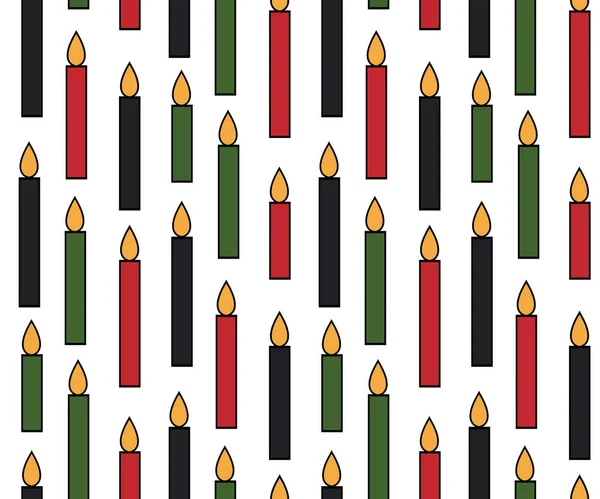 Απλό Μινιμαλιστικό Περίγραμμα Γραμμικό Χρώμα Εικονίδιο Του Kwanzaa Επτά Κεριά — Διανυσματικό Αρχείο