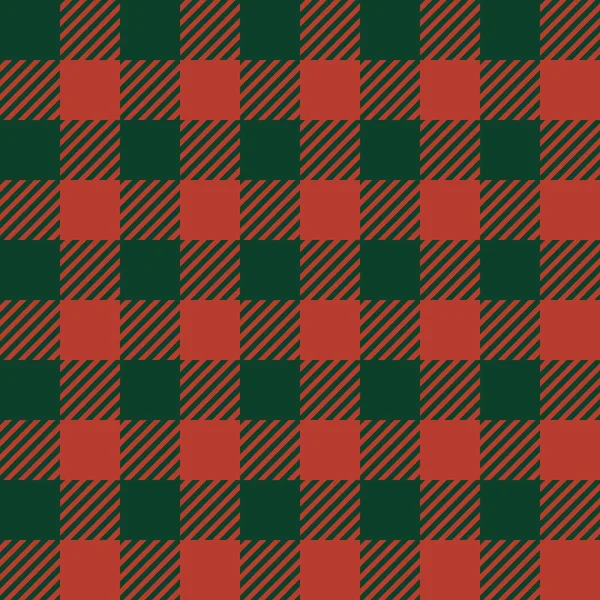Klassische Buffalo Plaid Lumberjack Ornament Nahtlose Muster Hintergrund Rot Grün — Stockvektor