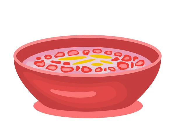 Таптим Кроп Десерт Красного Рубина Традиционная Тайская Сладкая Еда Гранатовые — стоковый вектор