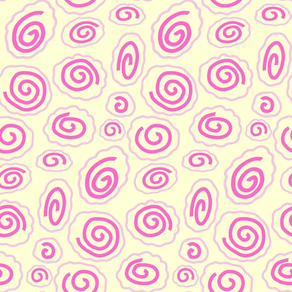 Nahtloser Musterhintergrund Mit Narutomaki Einfachen Handgezeichneten Kritzeleien Pürierter Fischkuchen Ramen — Stockvektor