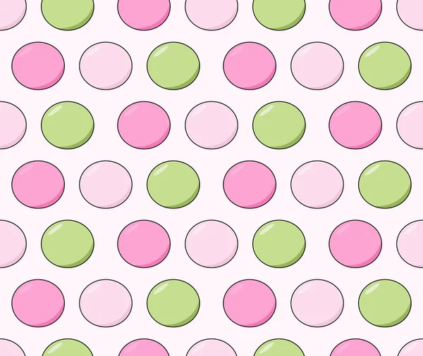 Dango Japanese Sweet Dumpling Dessert Pink White Green Balls Seamless — Stock Vector